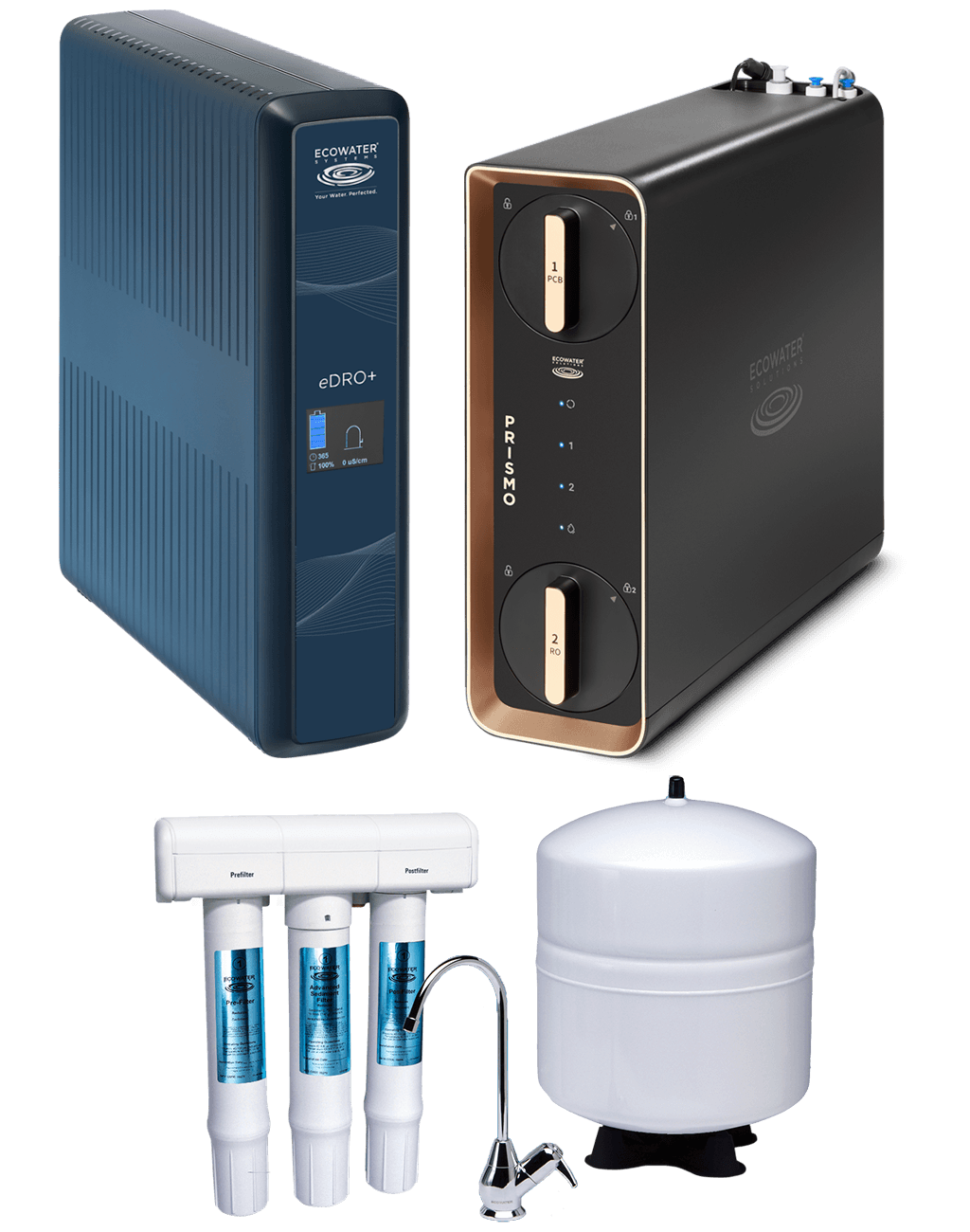 Quelques modèles de la gamme compact Ecowater